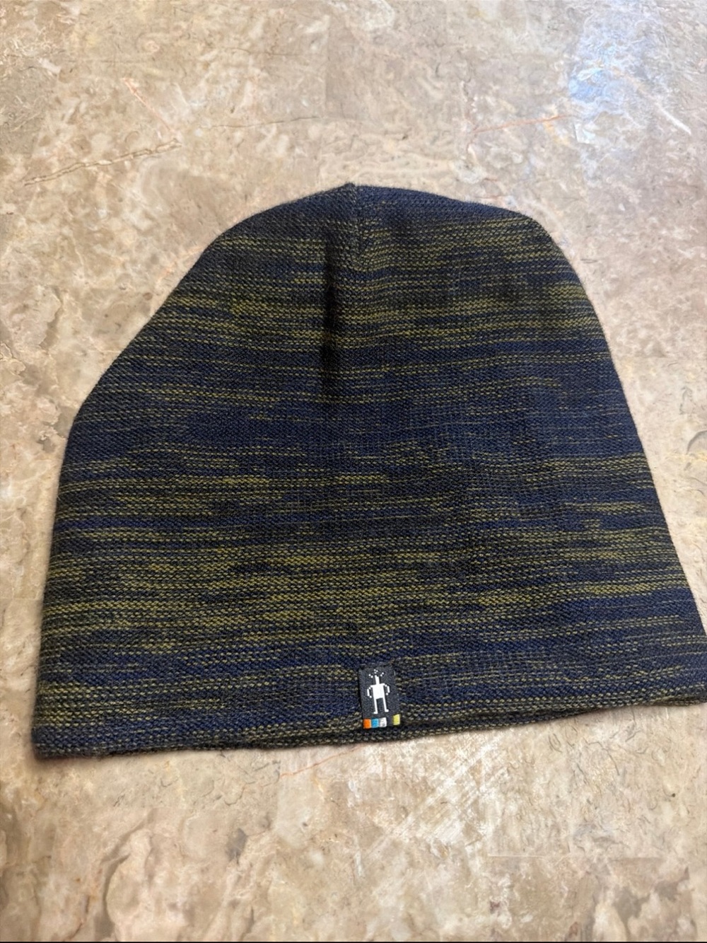 Smartwool Men's Knit Beanie in Navy and Olive